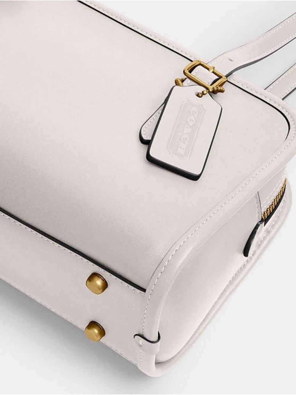 ‼️NEW Coach Swing Zip Small Chalk Leather Shoulder Bag - Picture 4 of 12